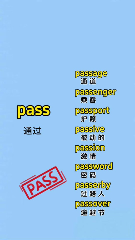 pass是什么意思,passenger是什么意思